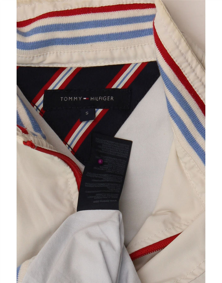 TOMMY HILFIGER Mens Tracksuit Top Jacket Small White Nylon Vintage Tommy Hilfiger and Second-Hand Tommy Hilfiger from Messina Hembry 