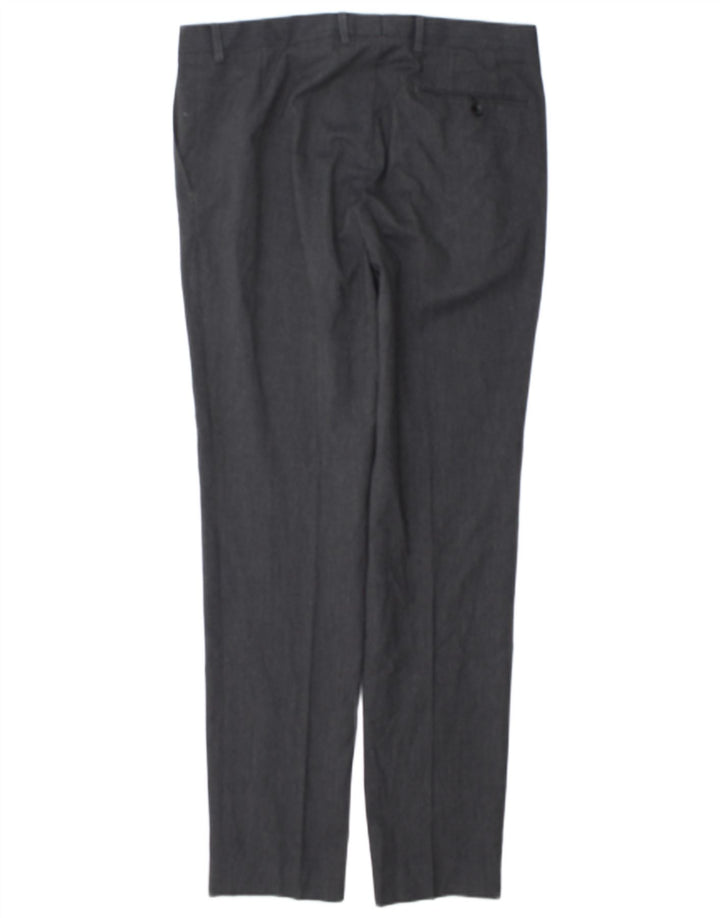Pantaloni da abito super slim fit Marks & Spencer da uomo W34 L33 poliestere grigio