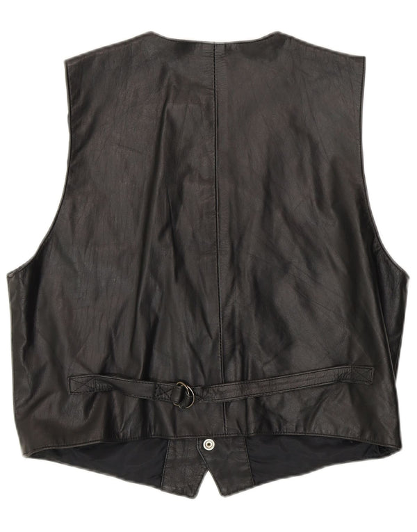 Gilet in pelle da donna Rifle UK 16 grande motociclista nero