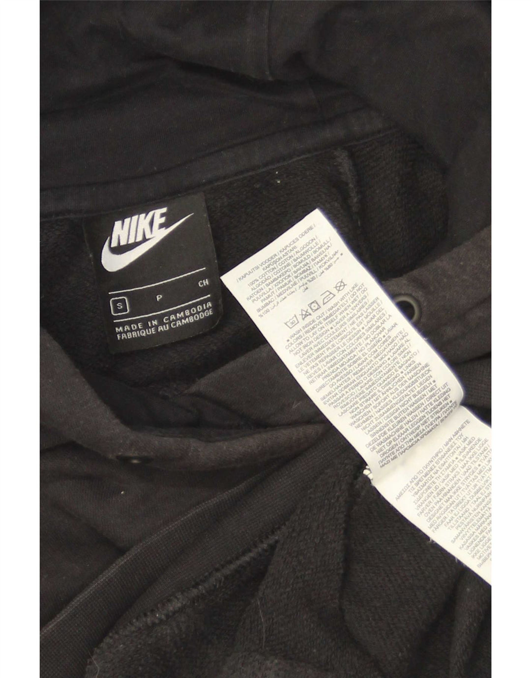 Felpa con cappuccio da uomo Nike Small in cotone nero