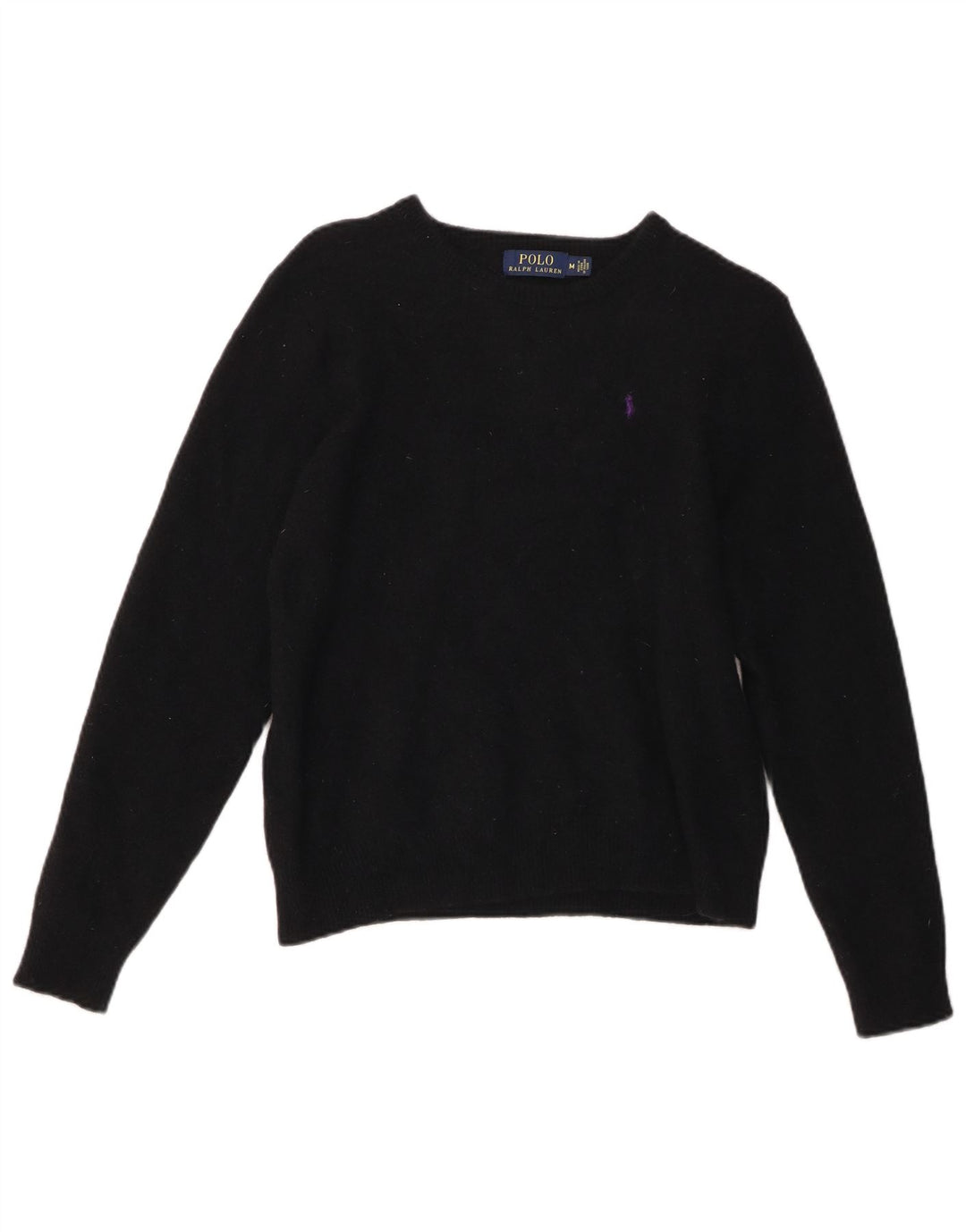 POLO RALPH LAUREN Maglione da donna con scollo a barca UK 12 Medio Nero