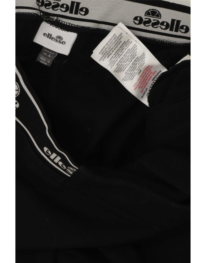 Pantaloni da tuta grafici da uomo Ellesse grandi in cotone nero