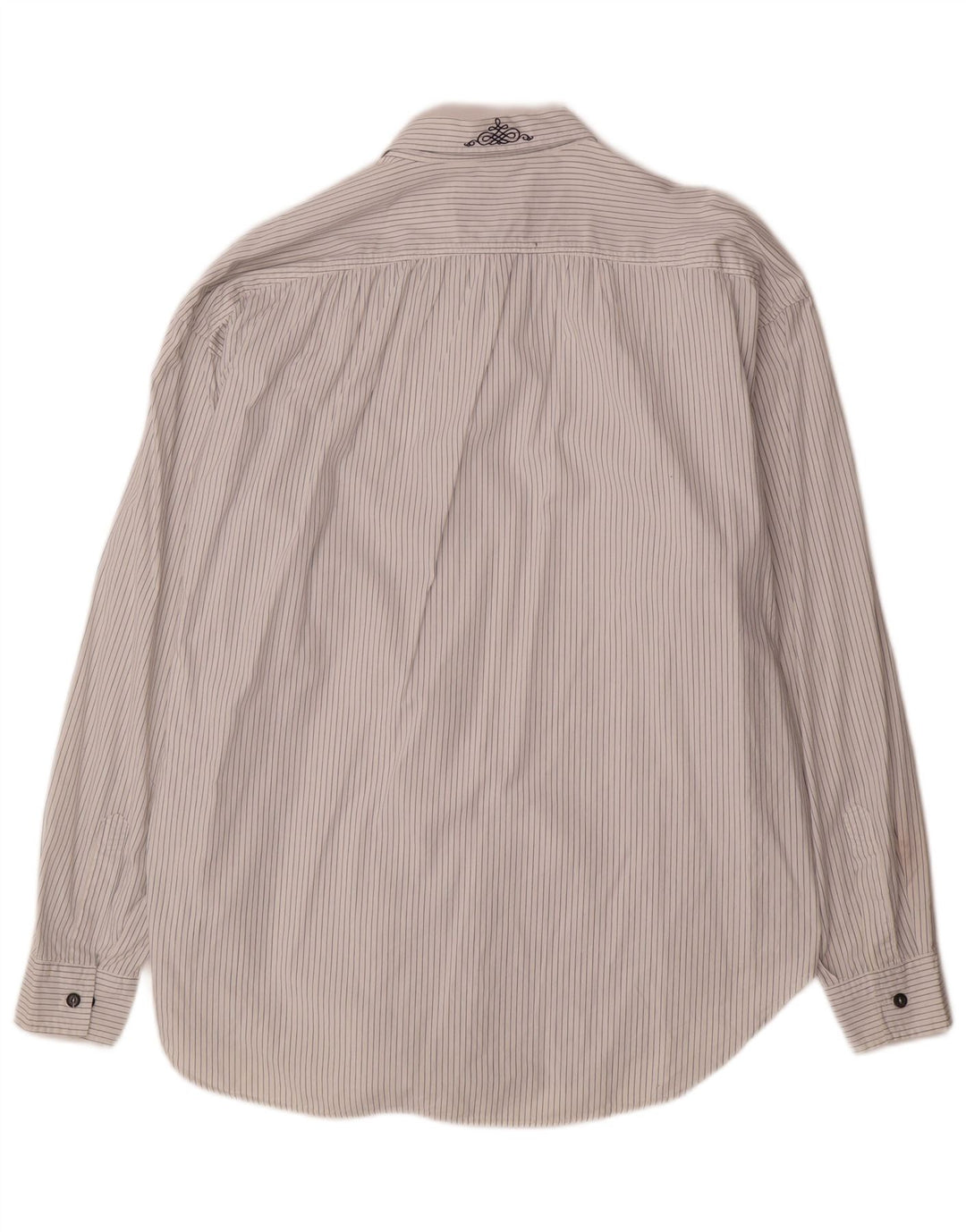 Camicia da uomo VINTAGE XL in cotone gessato bianco