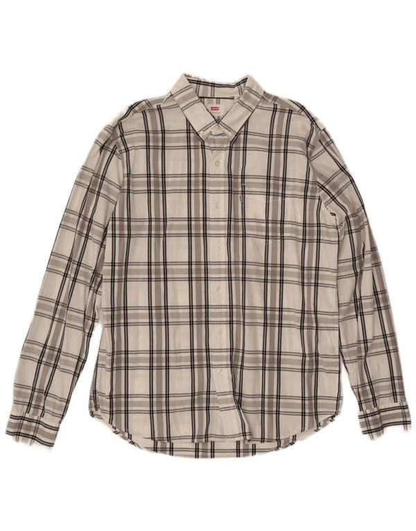 Camicia LEVI'S da uomo XL in cotone a quadri grigi