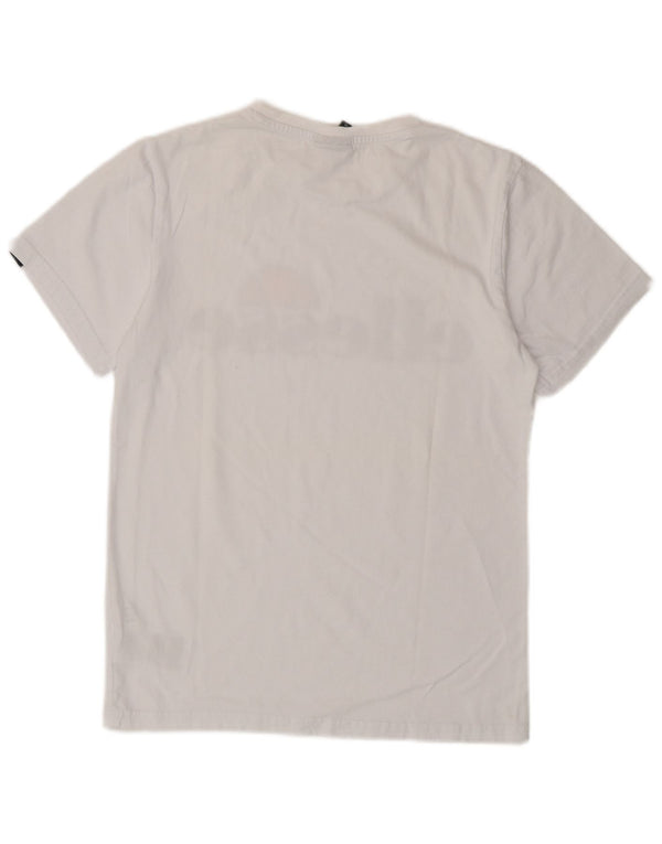ELLESSE T-shirt grafica da donna Top UK 6 XS Cotone bianco