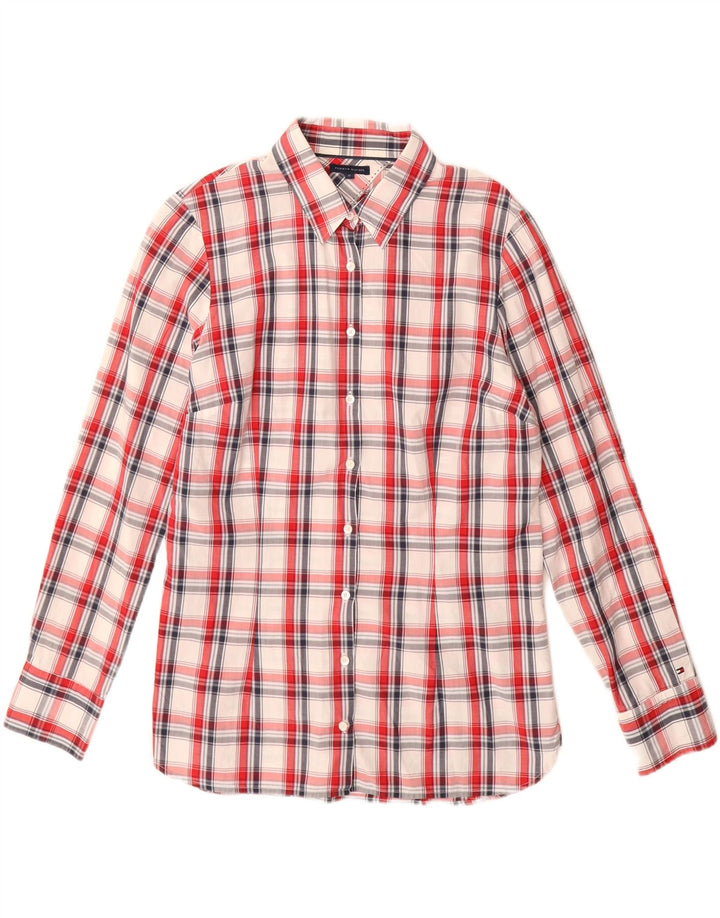 Camicia da donna Tommy Hilfiger US 12 cotone a quadri rossi grandi