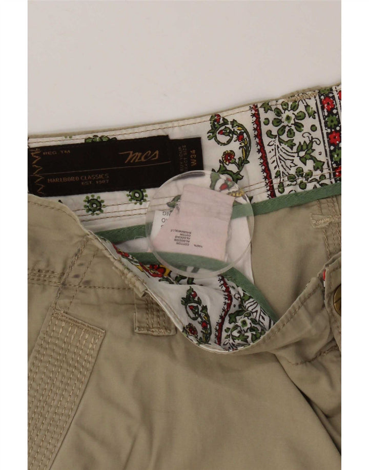 Pantaloncini cargo da uomo Marlboro Classics W34 Large in cotone kaki