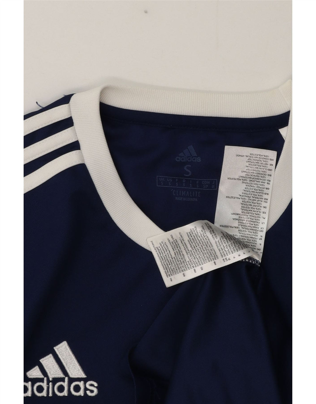 T-shirt Adidas Climalite da uomo Top piccola in poliestere blu navy