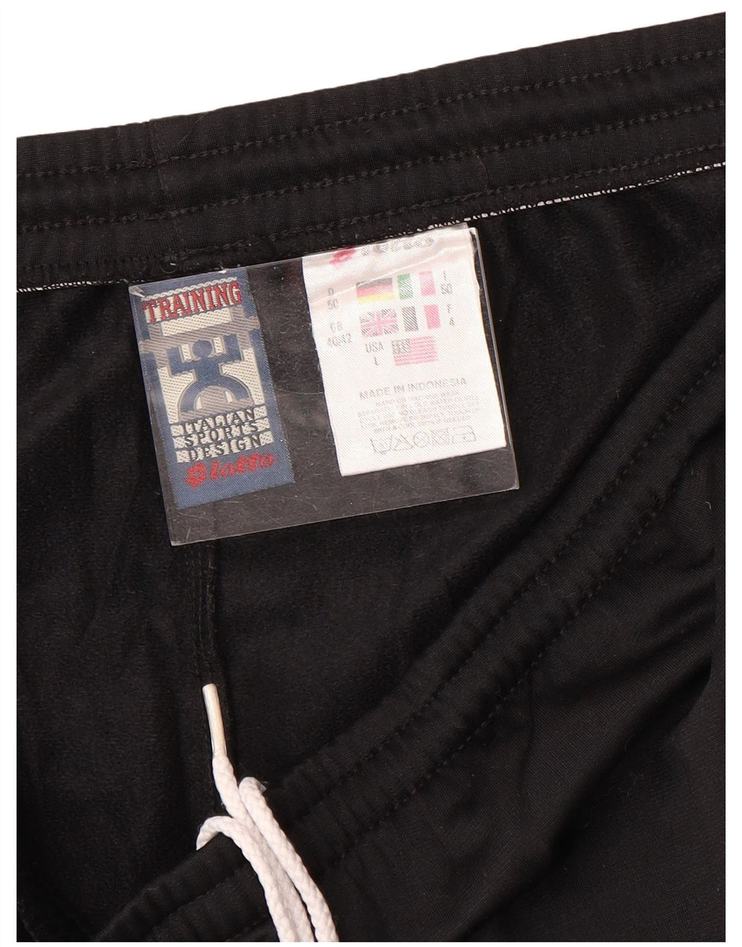 Pantaloni da tuta da uomo Lotto UK 40/42 Large Nero Poliestere