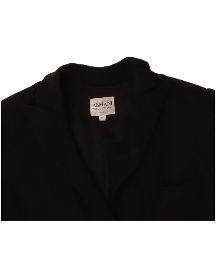 ARMANI COLLEZIONI Giacca Blazer da Donna a 3 Bottoni IT 48 XL Nera