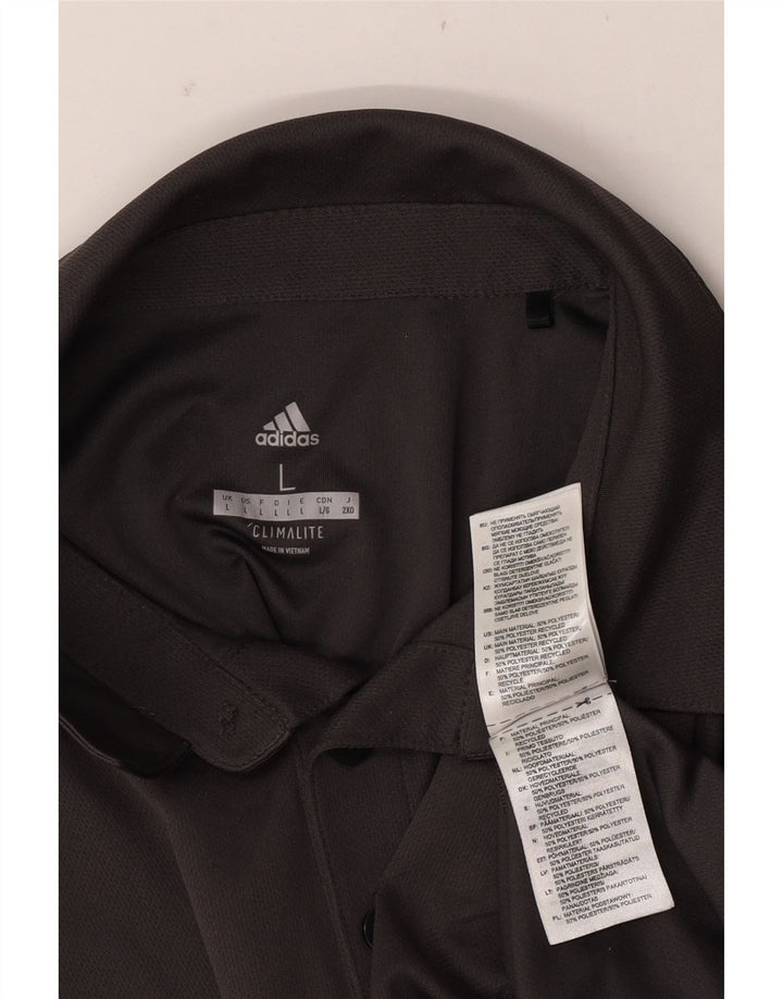 Polo ADIDAS da uomo Climalite grande in poliestere grigio