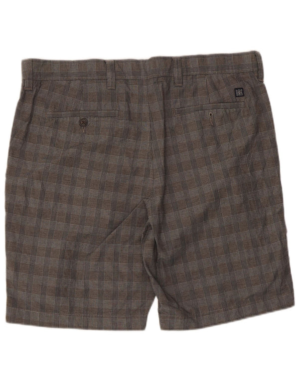 Pantaloncini chino da uomo Marks & Spencer W36 grande cotone a quadri grigi