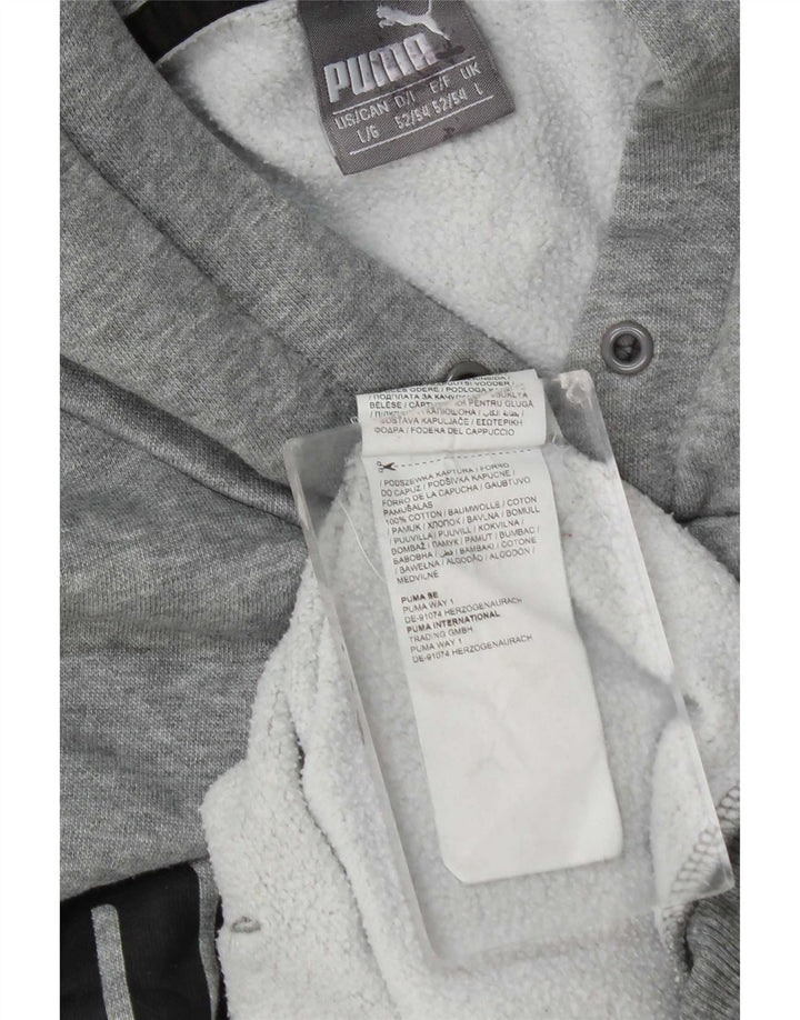 Felpa con cappuccio grafica da uomo Puma Large in cotone grigio