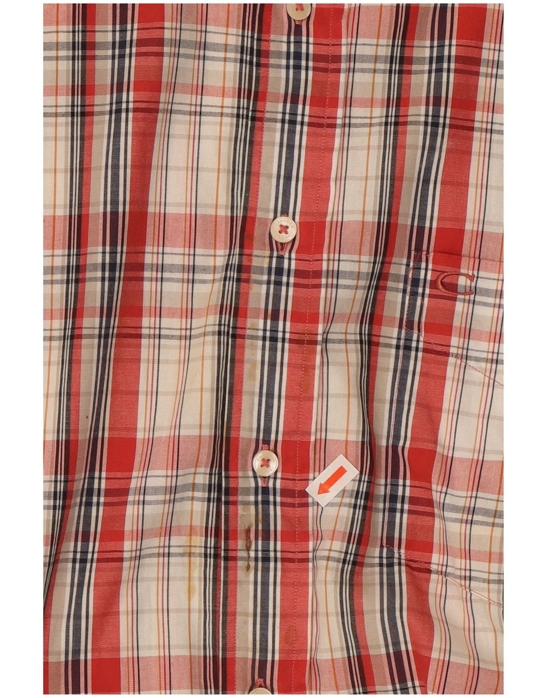 Camicia a maniche corte da uomo Carrera 2XL in cotone a quadri rossi