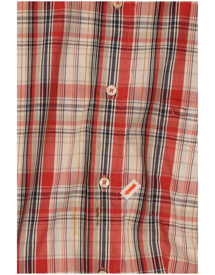 Camicia a maniche corte da uomo Carrera 2XL in cotone a quadri rossi