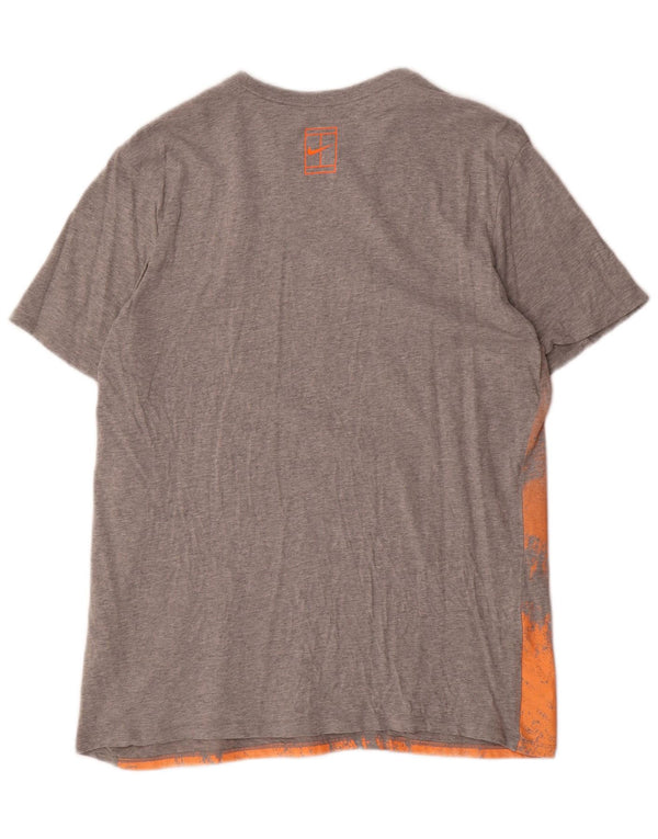 T-shirt grafica Nike da uomo con taglio atletico, taglia grande, in cotone color block grigio