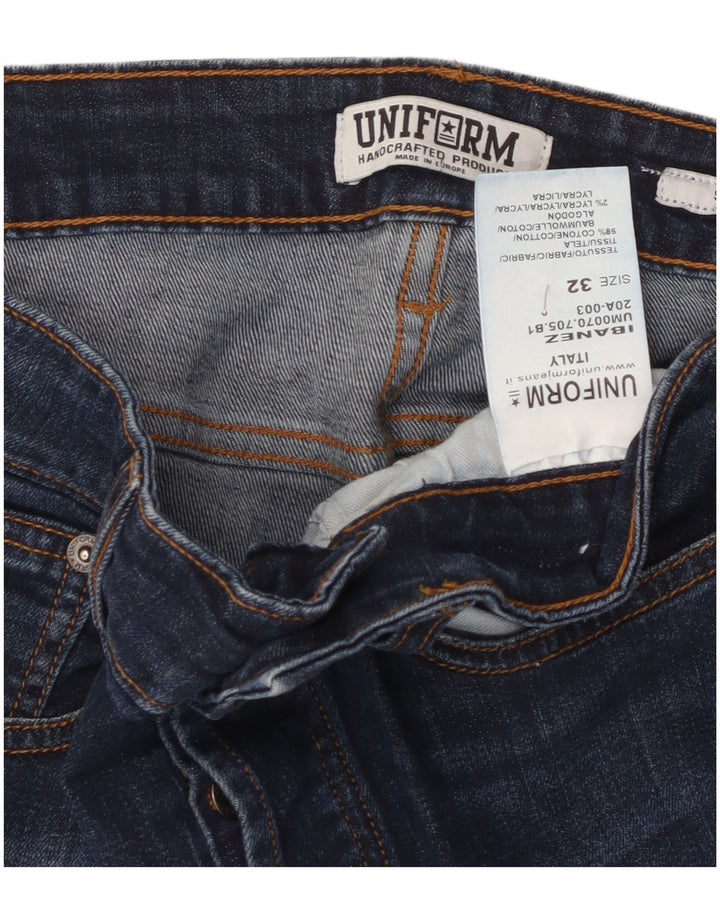 Jeans slim da uomo uniformi W32 L30 cotone blu navy