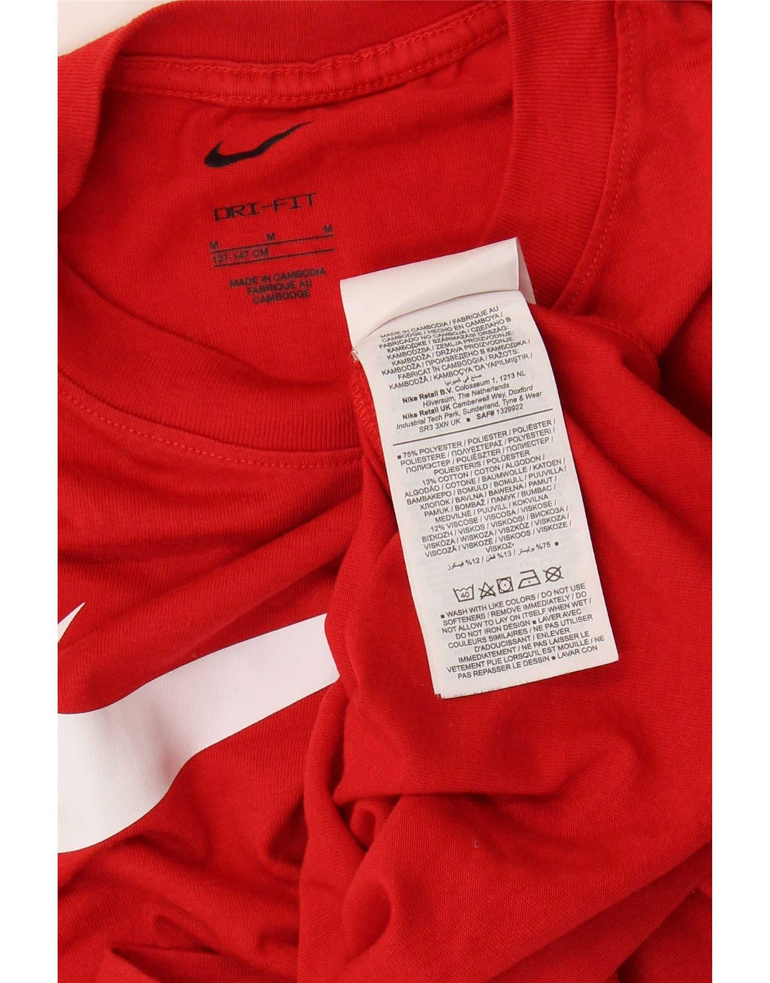 T-shirt grafica Nike da ragazzo Dri Fit Top 10-11 anni poliestere rosso medio