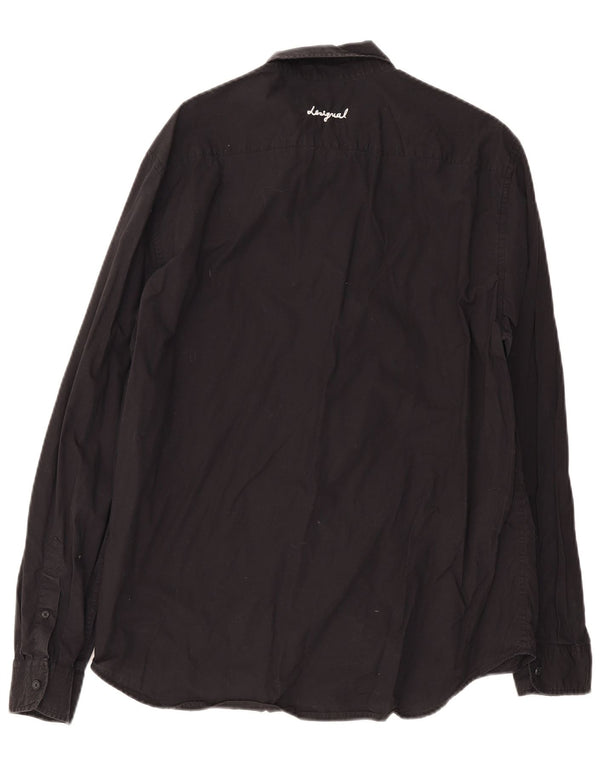 Camicia Desigual da uomo con vestibilità regolare grafica XL in cotone nero