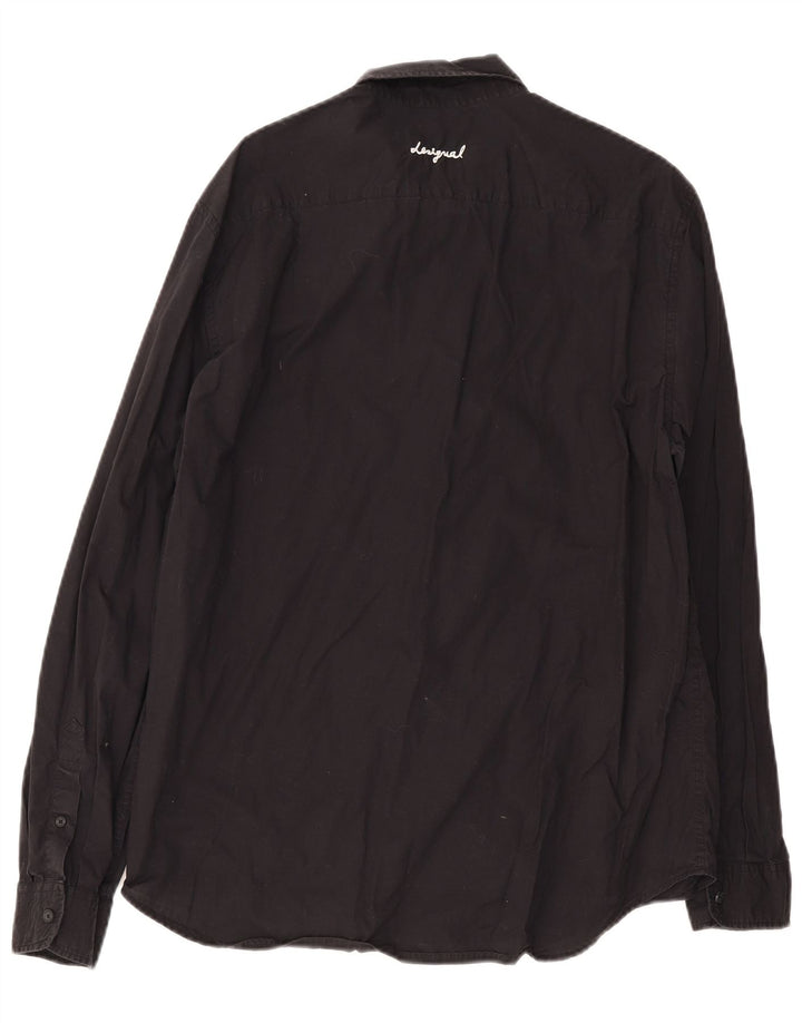 Camicia Desigual da uomo con vestibilità regolare grafica XL in cotone nero