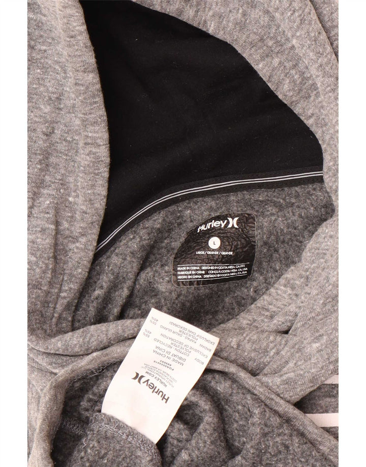 Felpa con cappuccio grafica da uomo Hurley grande in cotone grigio
