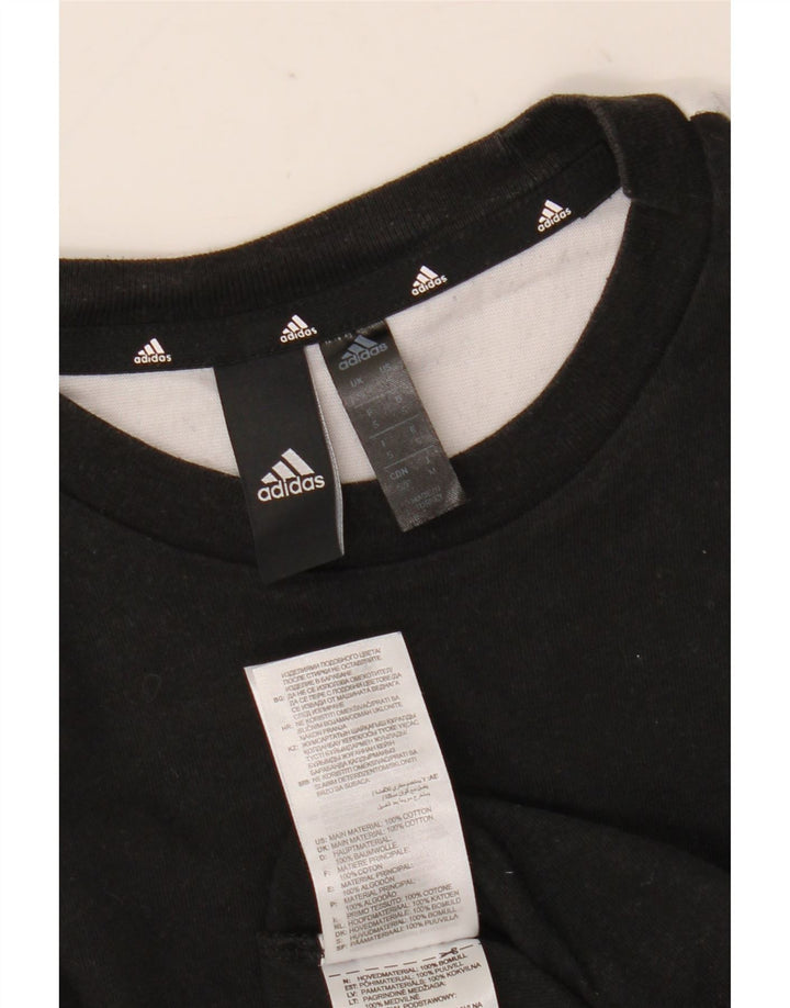 T-shirt da uomo Adidas Top Small nera in cotone color block