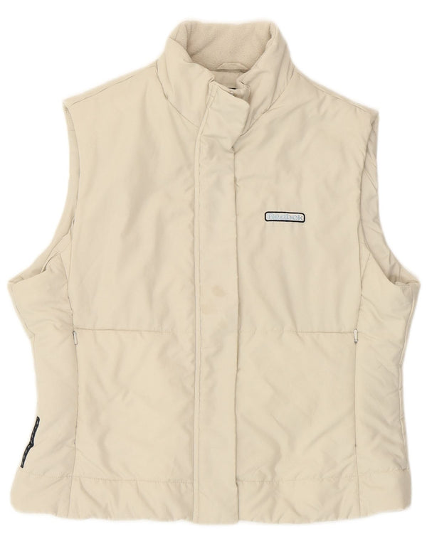Gilet imbottito da donna Reebok UK 12 medio in poliestere bianco sporco