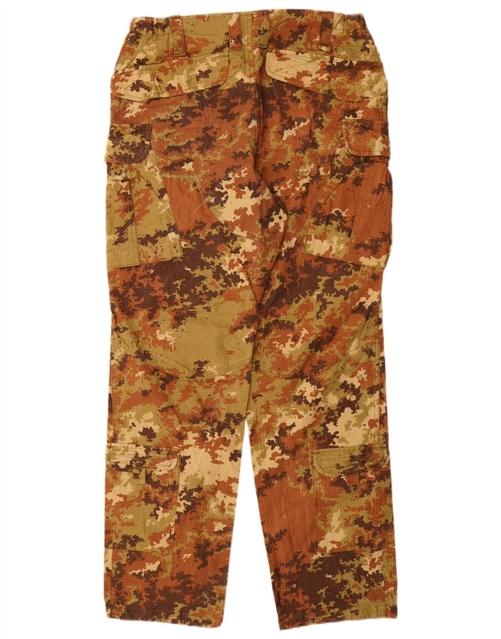 Pantaloni cargo dritti da uomo VINTAGE IT 50 Large W32 L31 Beige Camouflage