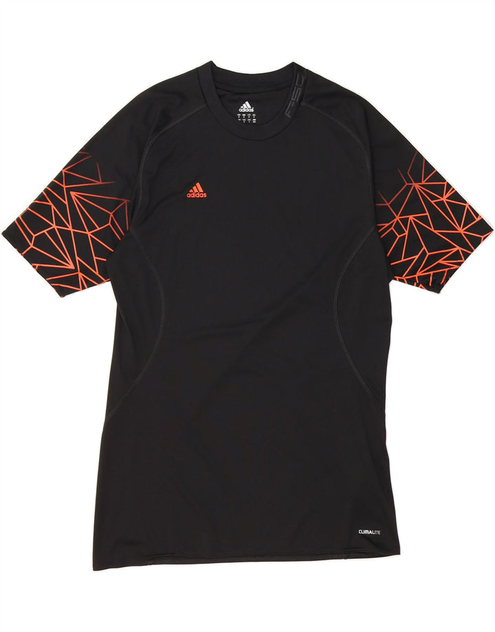 ADIDAS Mens Climalite T-Shirt Top Medium Black Geometric Polyester Vintage Adidas and Second-Hand Adidas from Messina Hembry 