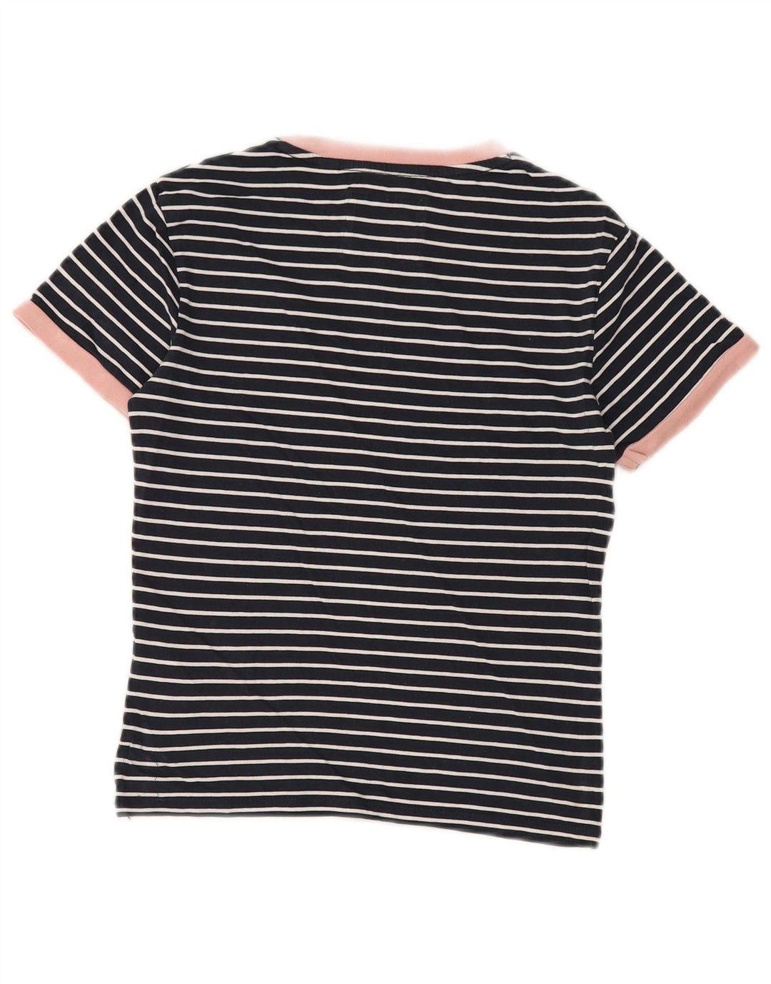 JACK WILLS T-shirt grafica da donna Top UK 6 XS Cotone a righe blu navy