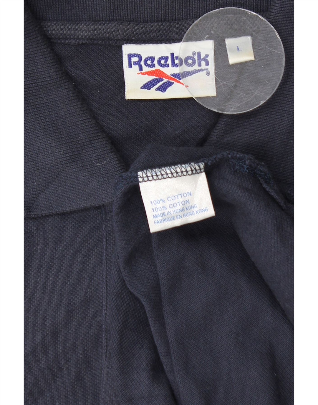 Polo Reebok da uomo grande in cotone blu navy