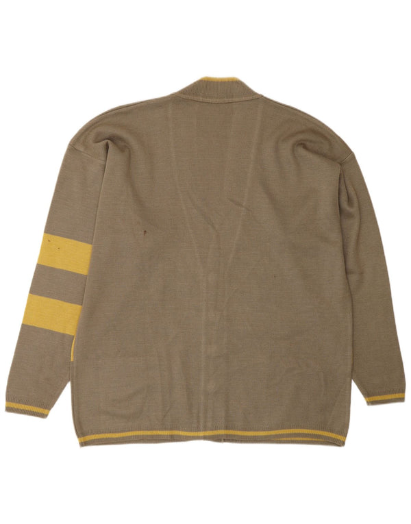 Maglione cardigan ampio da uomo VINTAGE in poliammide a righe verdi grandi