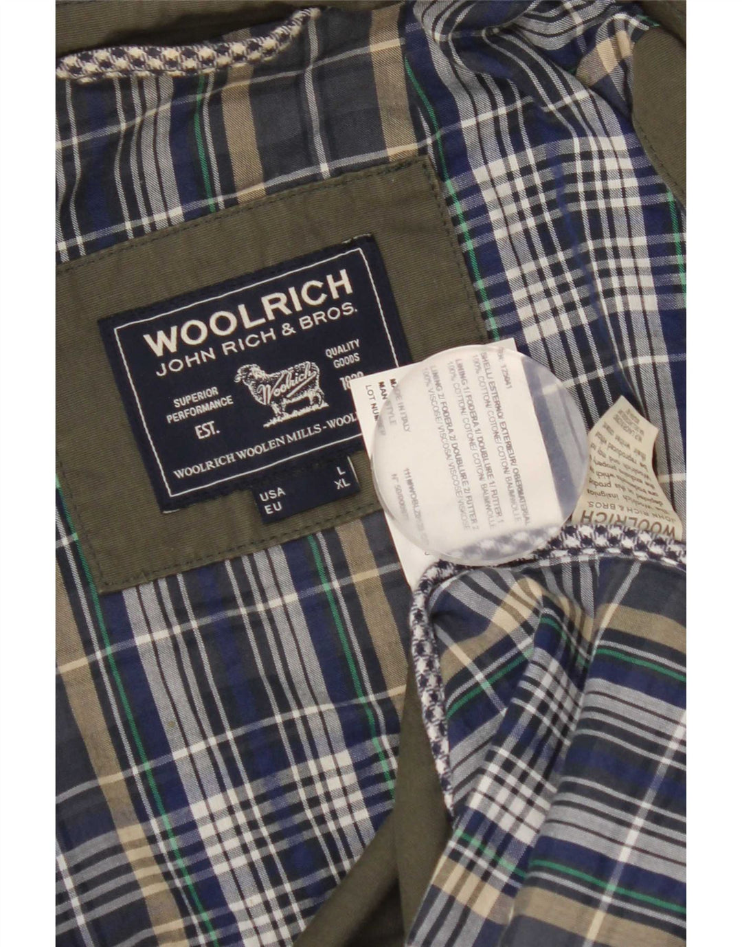 Giacca utility da uomo Woolrich UK 40 Large Green Cotton