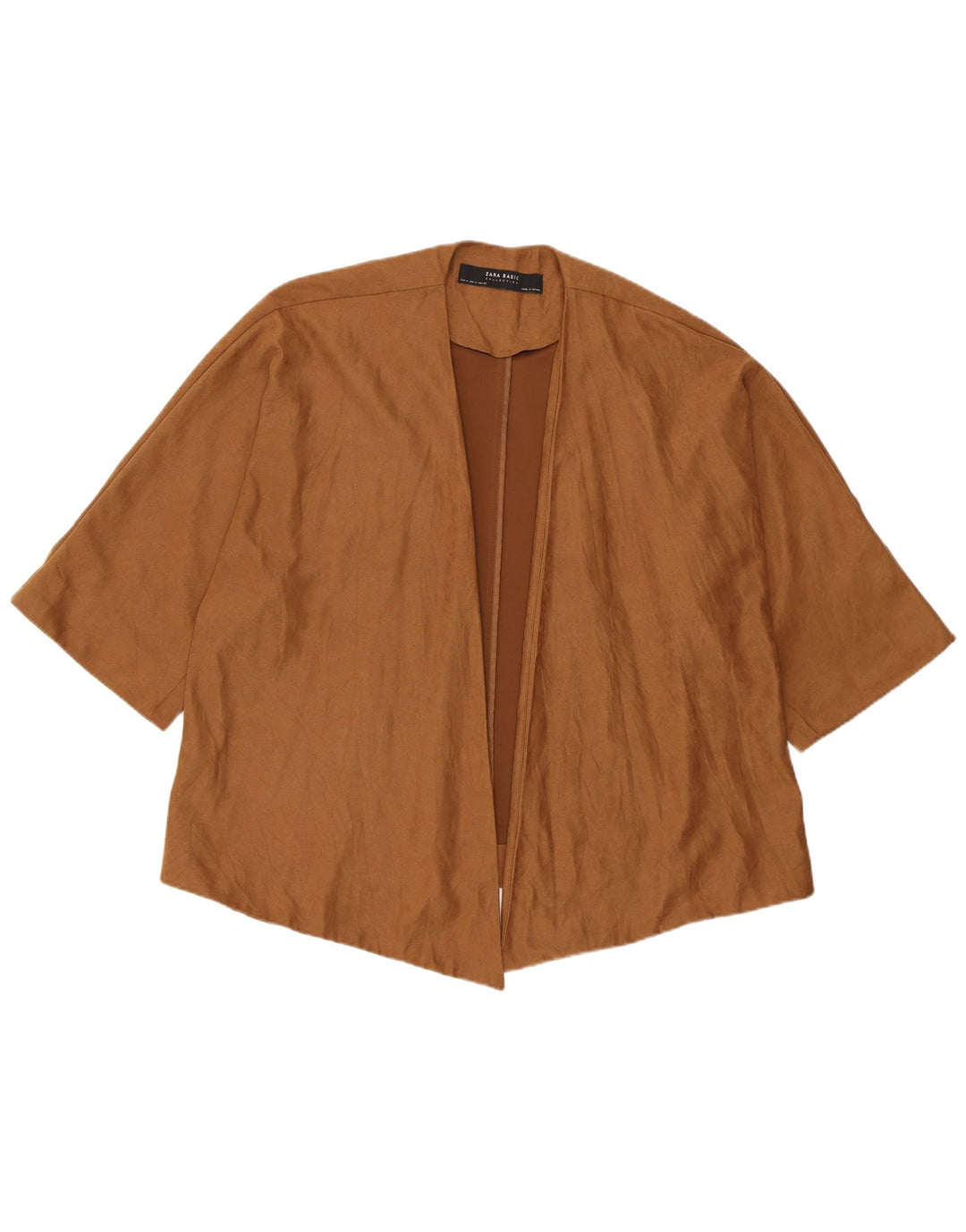Top cardigan con maniche a 3/4 da donna Zara UK 14 Marrone medio