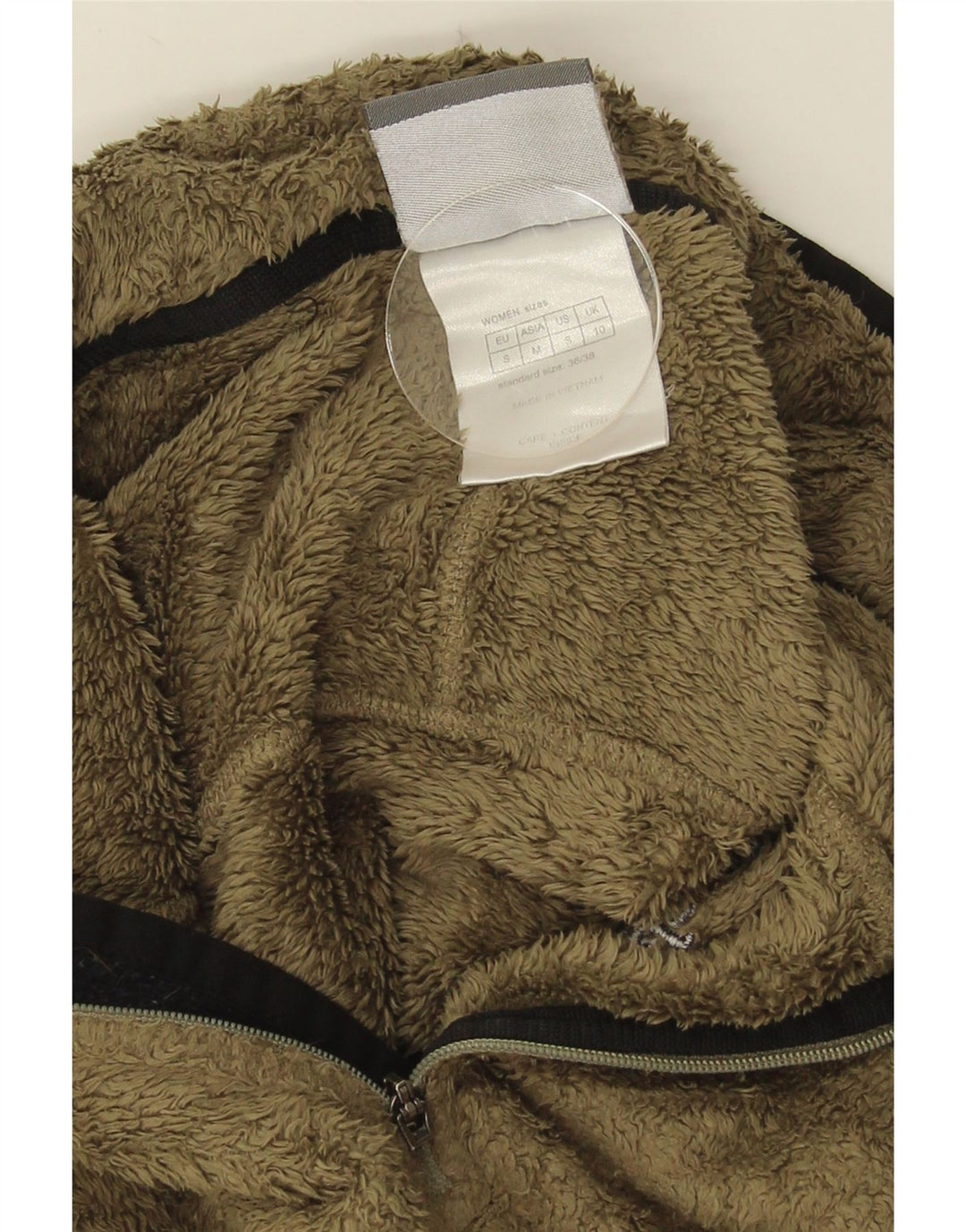 Maglione in pile da donna con collo con zip Jack Wolfskin UK 10 piccolo poliestere kaki