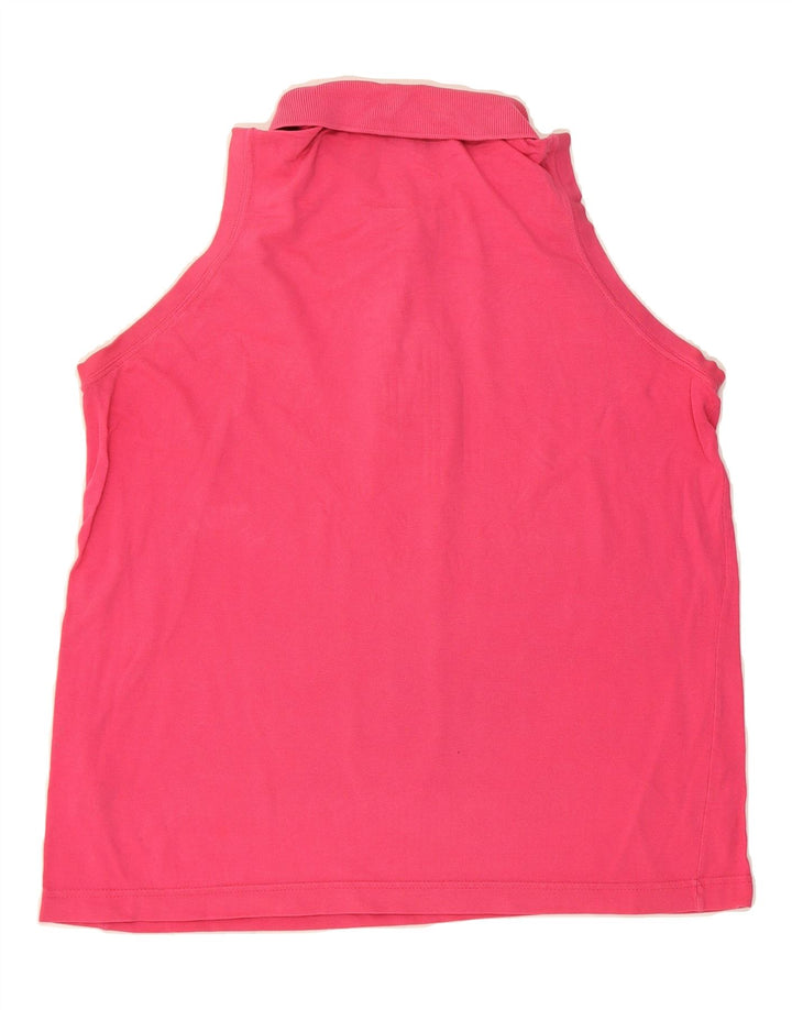 SERGIO TACCHINI Womens Sleeveless Polo Shirt UK 14 Medium Pink Vintage Sergio Tacchini and Second-Hand Sergio Tacchini from Messina Hembry 
