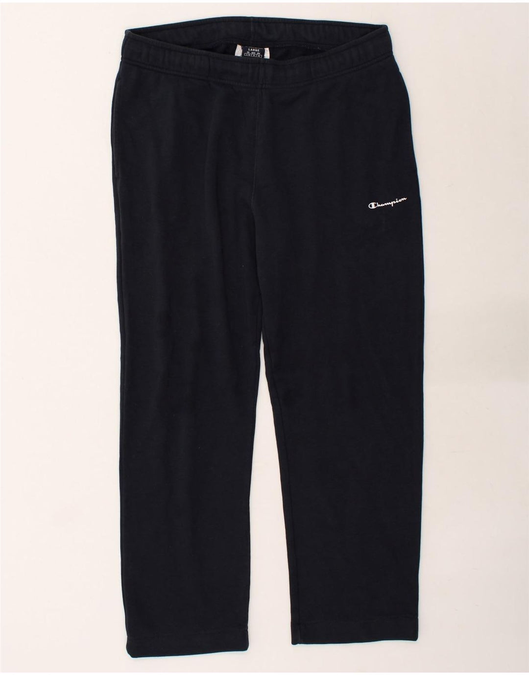 CHAMPION Mens Tracksuit Trousers Large Navy Blue Cotton | Vintage Champion | Thrift | Second-Hand Champion | Used Clothing | Messina Hembry 
