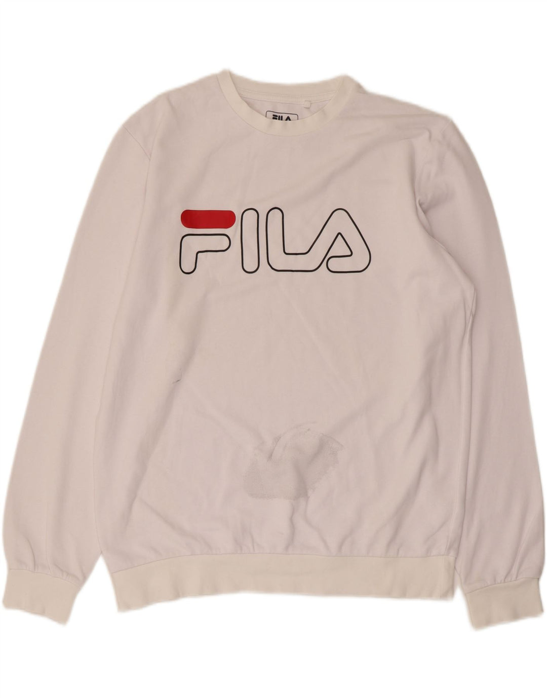 FILA Felpa grafica da uomo Maglione grande cotone bianco
