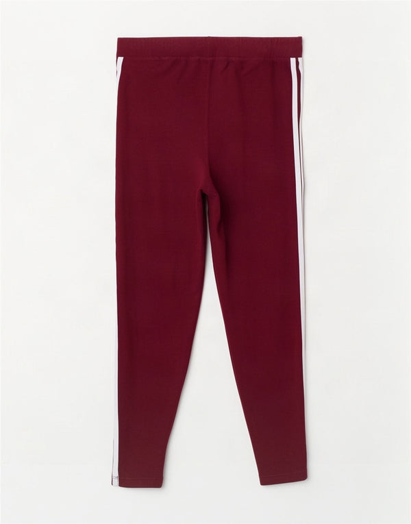 Leggings Adidas da donna UK 16 grande bordeaux in cotone