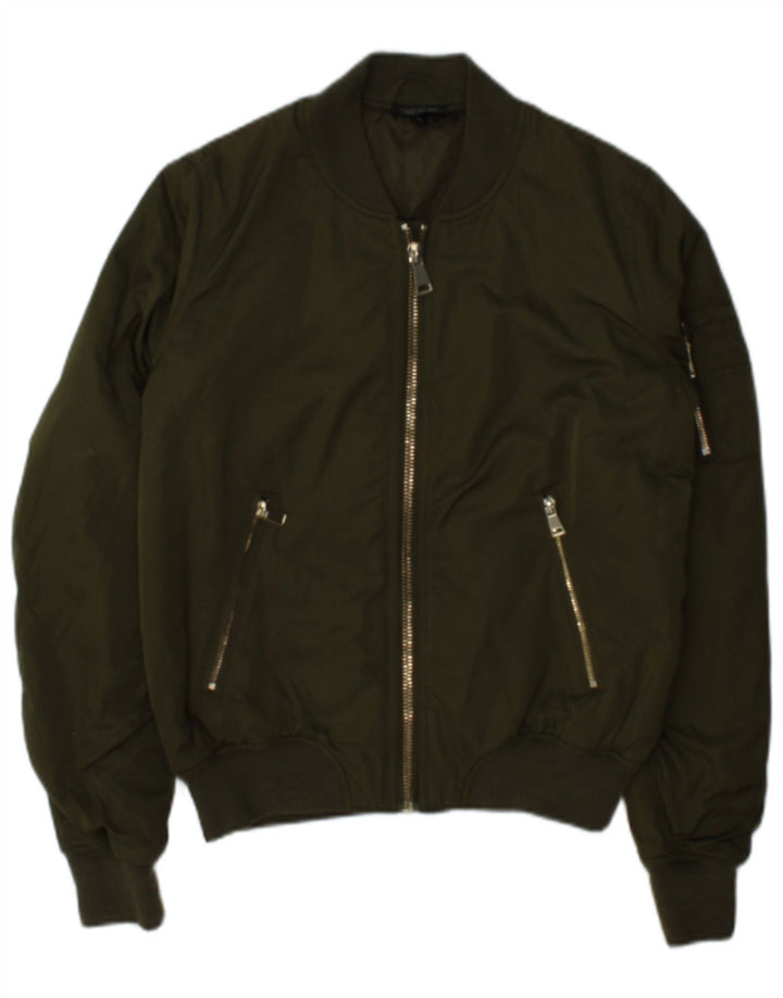 Giubbotto bomber da donna Topshop UK 8 piccolo poliestere kaki