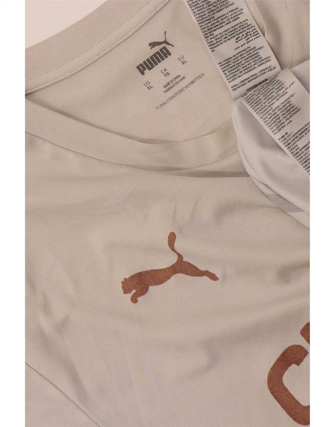 T-shirt grafica da uomo Puma Top XL poliestere bianco