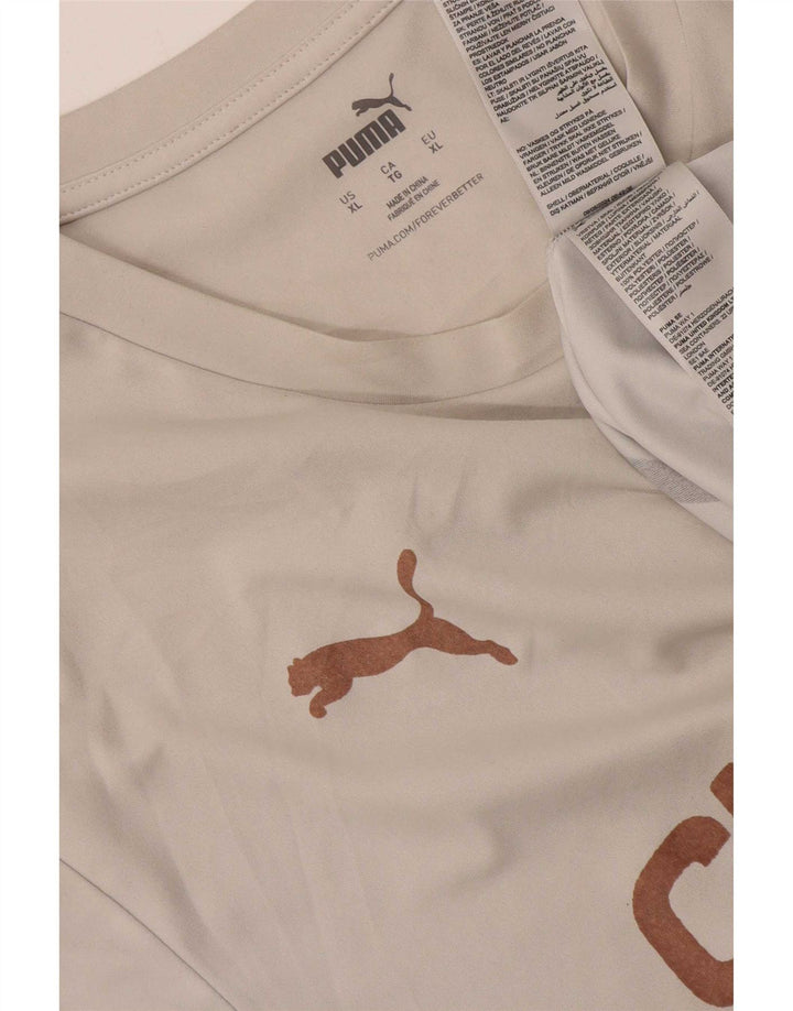 T-shirt grafica da uomo Puma Top XL poliestere bianco