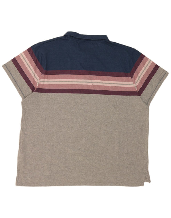 Polo a maniche corte da uomo Weird Fish 4XL in cotone color block grigio