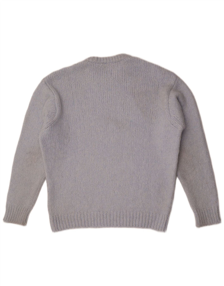 Maglione girocollo oversize da donna Zara UK 14 Acrilico blu medio