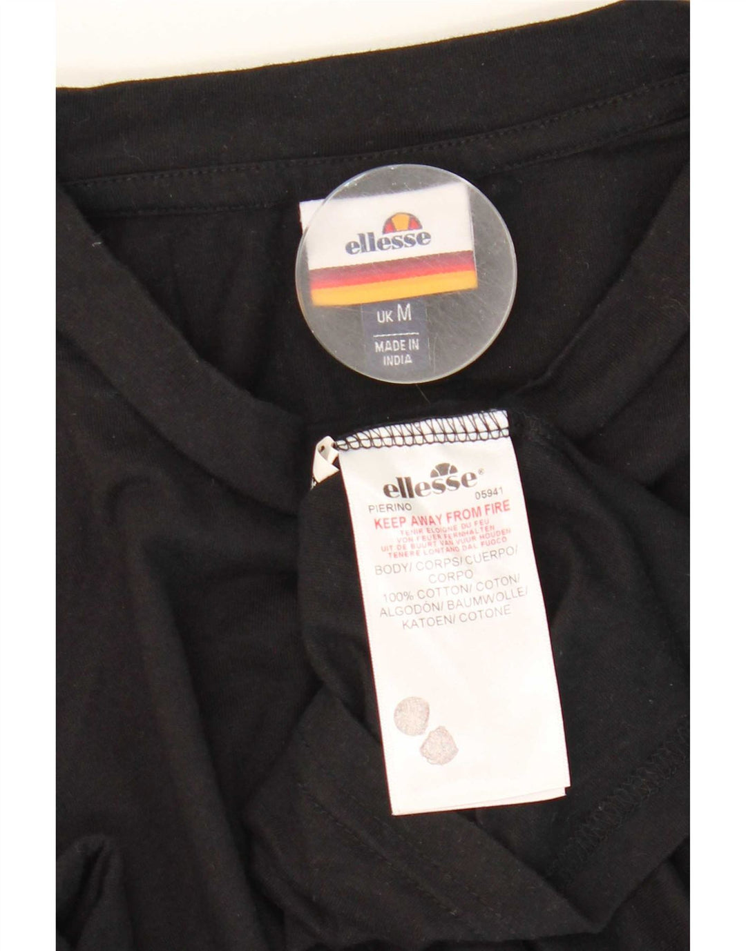 T-shirt grafica da uomo Ellesse Top in cotone nero medio