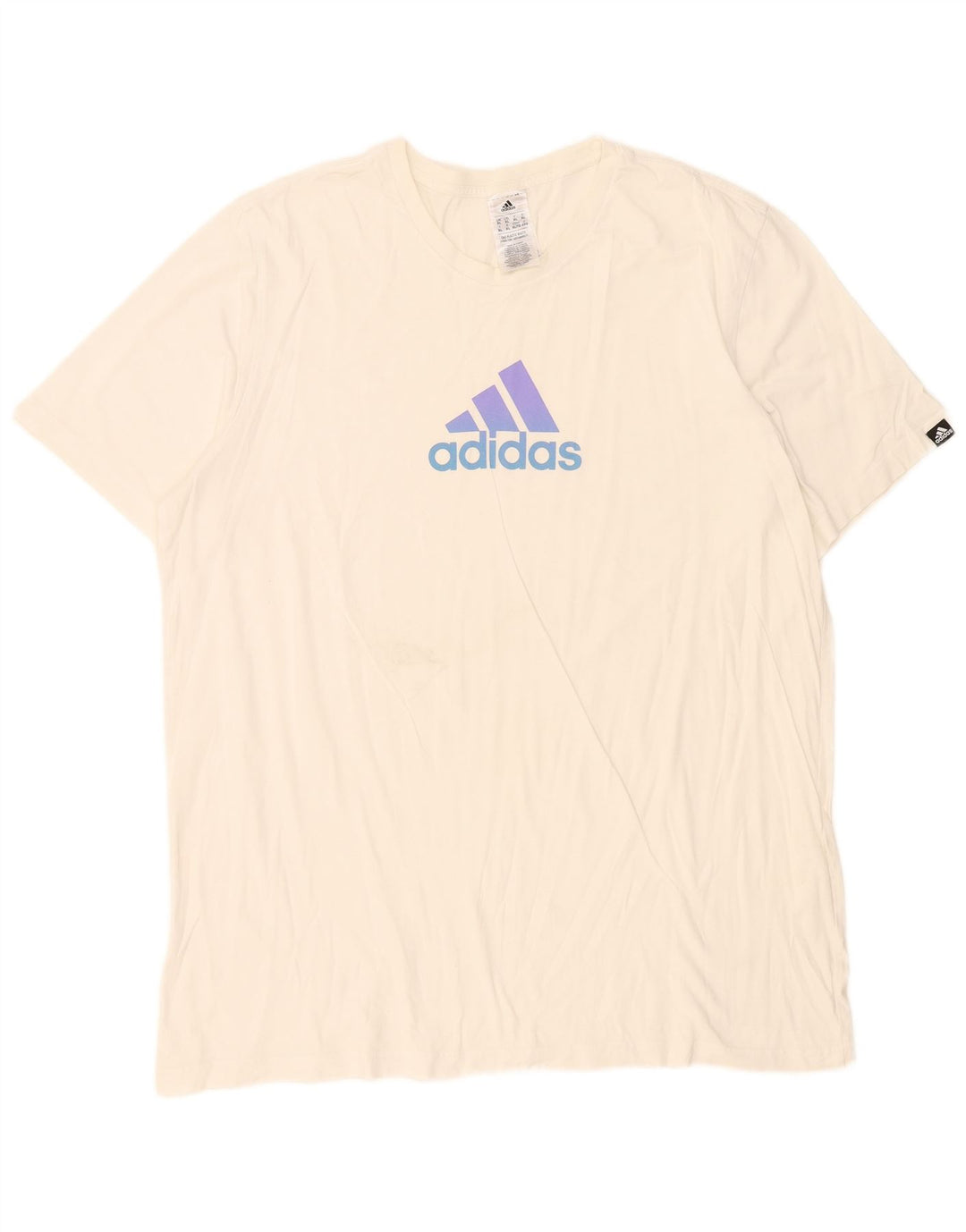 T-shirt grafica da uomo Adidas Top XL in cotone bianco