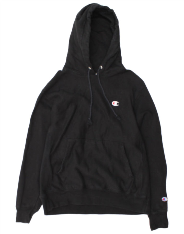 Felpa con cappuccio da uomo Champion, cotone nero medio
