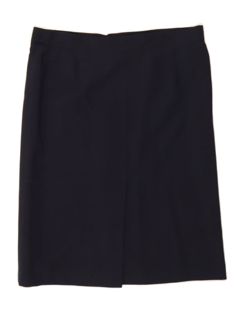 LOUIS FERAUD Womens Straight Skirt EU 46 XL W36 Navy Blue New Wool Vintage Louis Feraud and Second-Hand Louis Feraud from Messina Hembry 