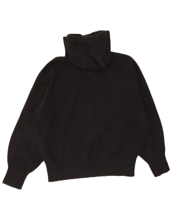 Maglione maglione oversize con cappuccio da donna Cos UK 14 cotone nero medio
