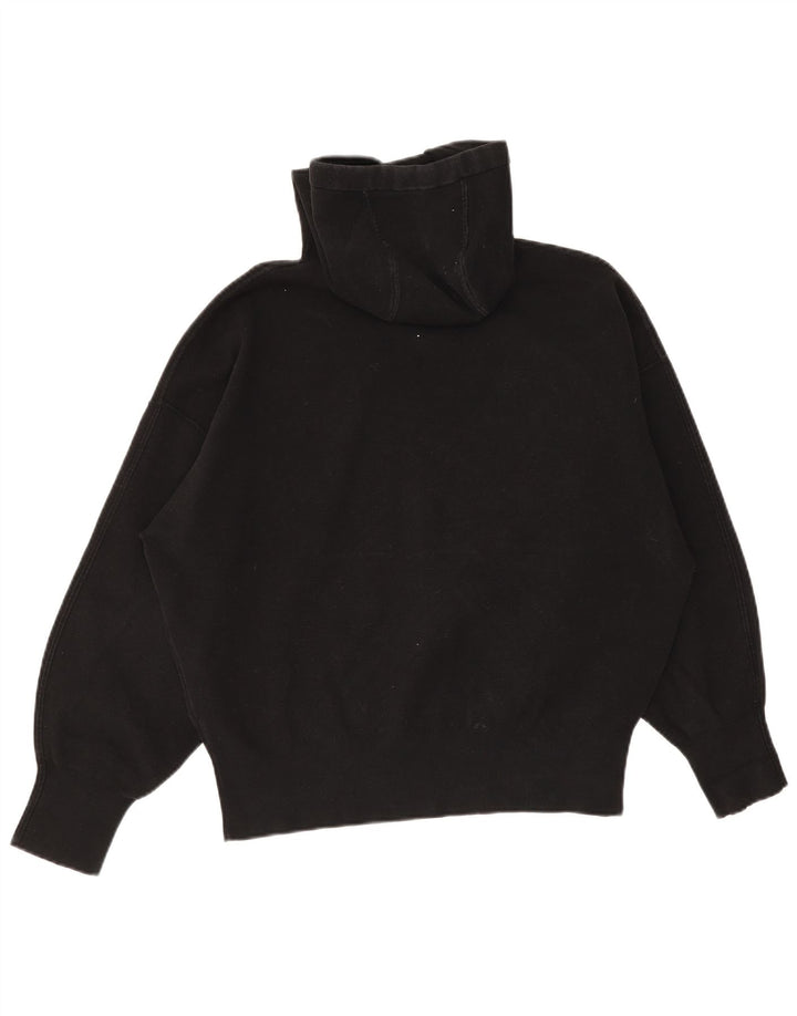 Maglione maglione oversize con cappuccio da donna Cos UK 14 cotone nero medio